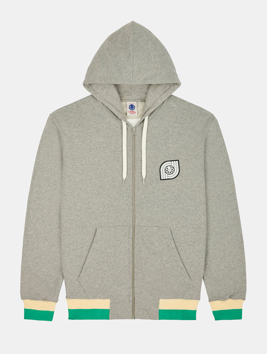 JONSEN ISLAND SWEAT HOODIE ZIPPE DOUBLE J Heather grey