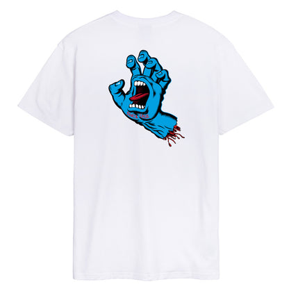 SANTA CRUZ TEE SHIRT SCREAMING HAND CHEST White