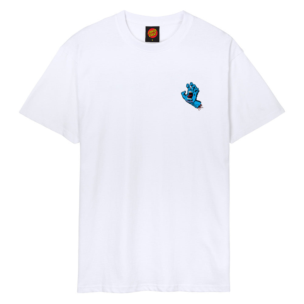 SANTA CRUZ TEE SHIRT SCREAMING HAND CHEST White