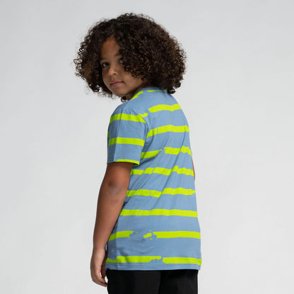 SANTA CRUZ TEE SHIRT JUNIOR SHARK BITE STRIPE Dusty Blue