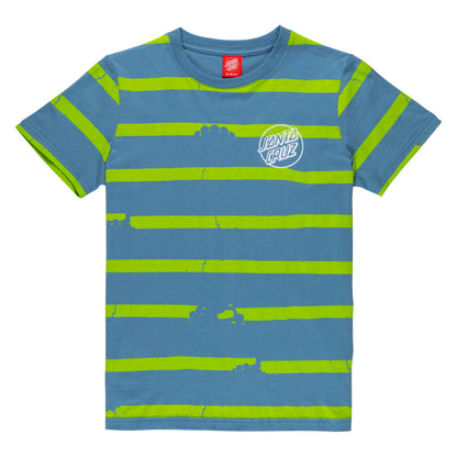 SANTA CRUZ TEE SHIRT JUNIOR SHARK BITE STRIPE Dusty Blue