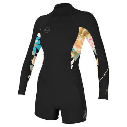 O'NEILL FEMME SHORTY MANCHES LONGUES black floral