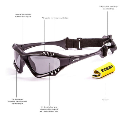 OCEAN GLASSES LUNETTES SURF AUSTRALIA mat Black revo