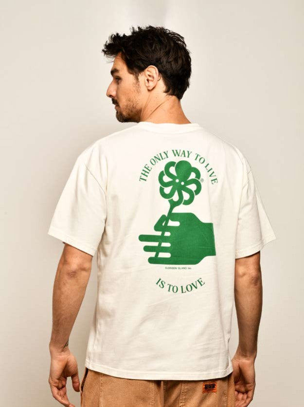 JONSEN ISLAND T-SHIRT CONFORT FLOWER LOVE Coconut