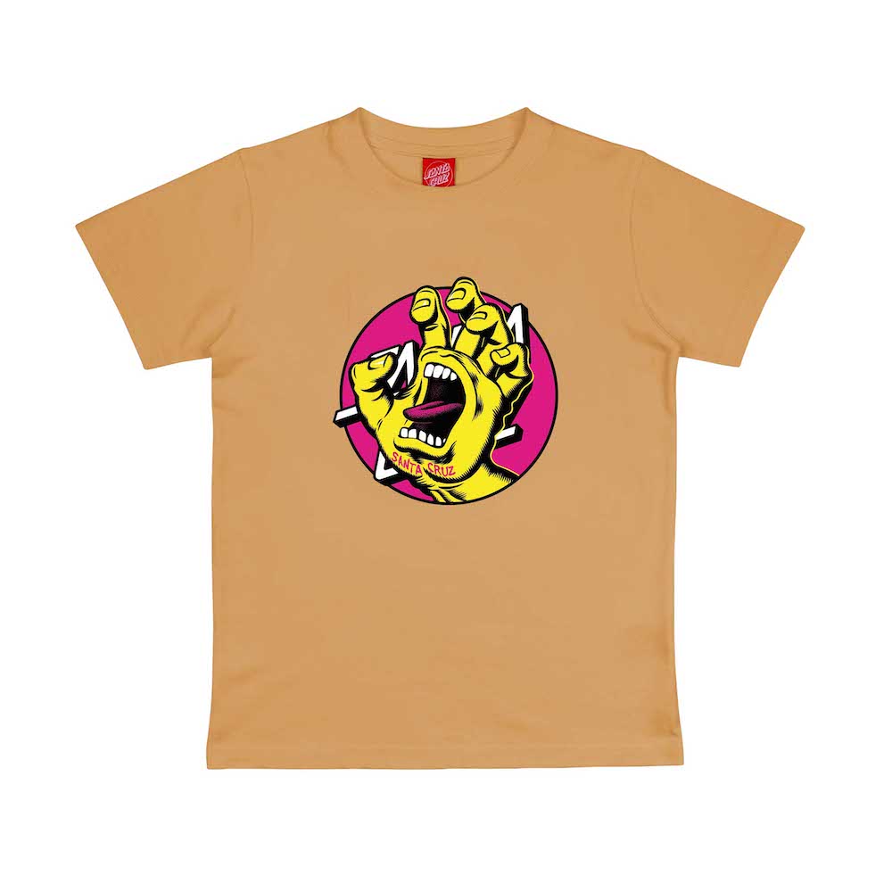 SANTA CRUZ ENFANT TEE SHIRT HAND DOT FRONT Wheat