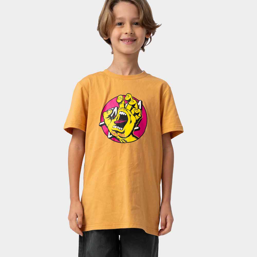 SANTA CRUZ ENFANT TEE SHIRT HAND DOT FRONT Wheat