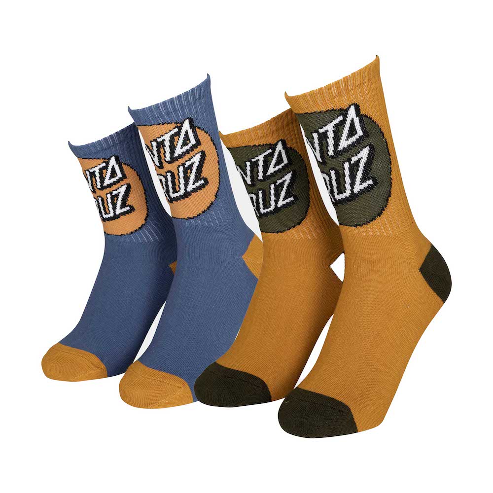 SANTA CRUZ ENFANT CHAUSSETTES OVERSIZE OTHER DOT (2PK) Wheat & Heritage Blue