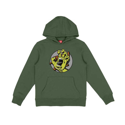 SANTA CRUZ ENFANT HOODIE HAND DOT FRONT Dark Moss