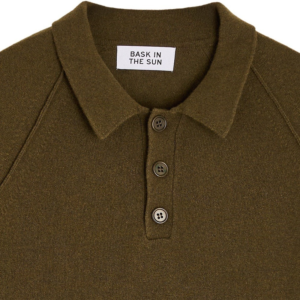 BASK IN THE SUN PULL POLO AUSTIN olive