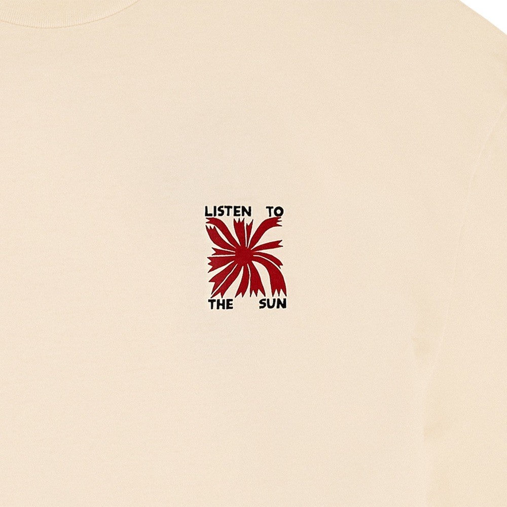 BASK IN THE SUN TEE SHIRT LISTEN cream
