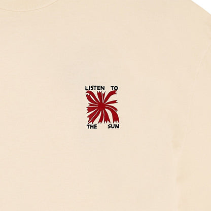 BASK IN THE SUN TEE SHIRT LISTEN cream