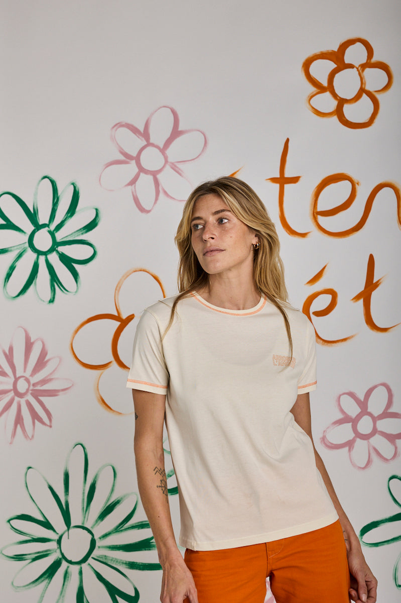 GRAINE TEE CAMAÏEU blanc / orange