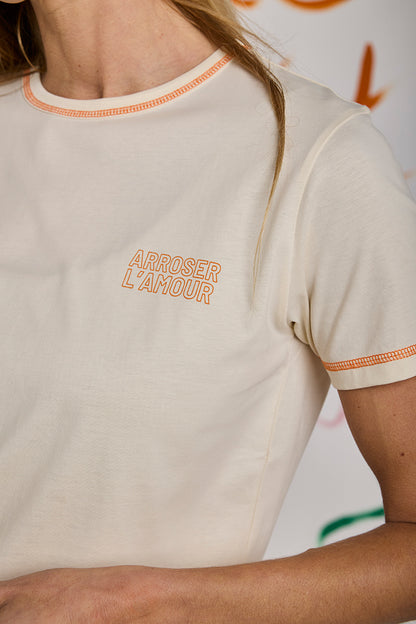 GRAINE TEE CAMAÏEU blanc / orange