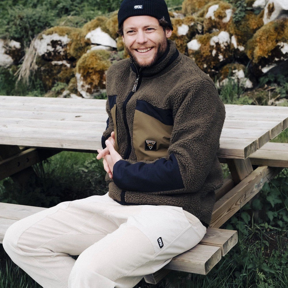 PICTURE SWEAT SHERPA PMBTON ZIP FLEECE Tobacco Black