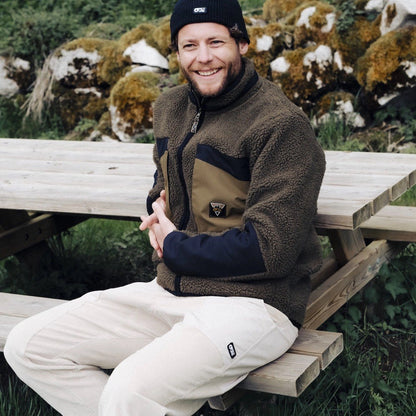 PICTURE SWEAT SHERPA PMBTON ZIP FLEECE Tobacco Black