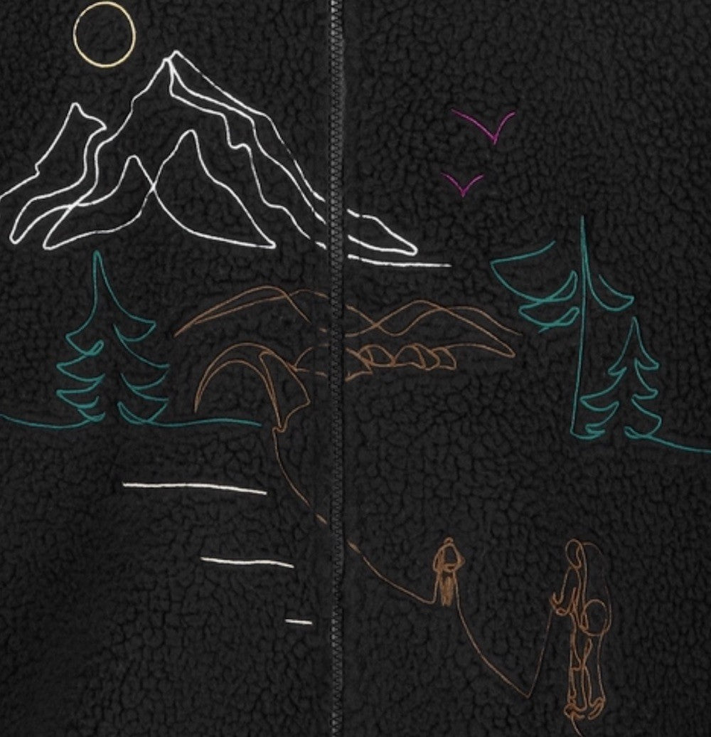 PICTURE SWEAT SHERPA HAFDALS EMB ZIP FLEECE Black