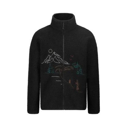 PICTURE SWEAT SHERPA HAFDALS EMB ZIP FLEECE Black