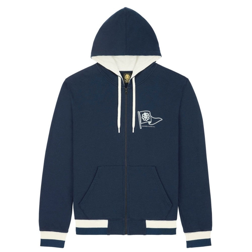 JONSEN ISLAND SWEATSHIRT HOODIE ZIPPE FLAG Navy