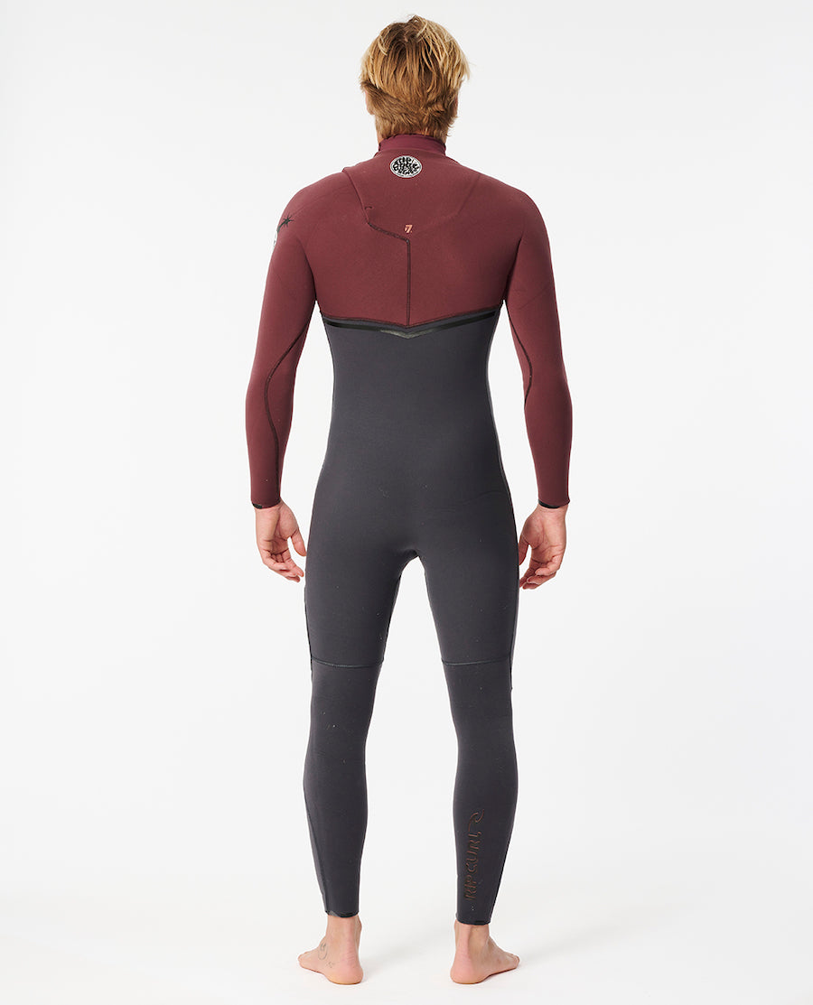 RIP CURL FLASHBOMB 3/2 mm ZIP FREE Maroon