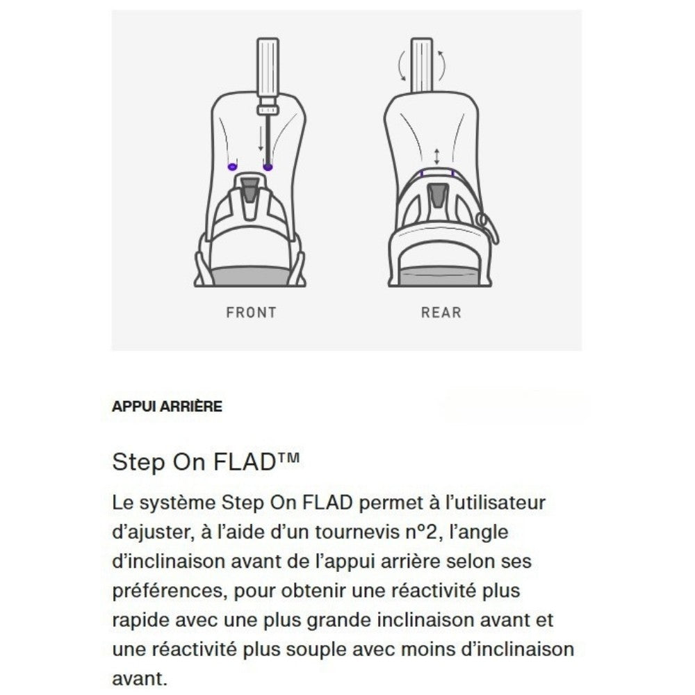 Burton Fixations Step On Re:Flex Black – Homme Taille L – Sans Coupure, Facile à Chausser, Pour Snowboard
