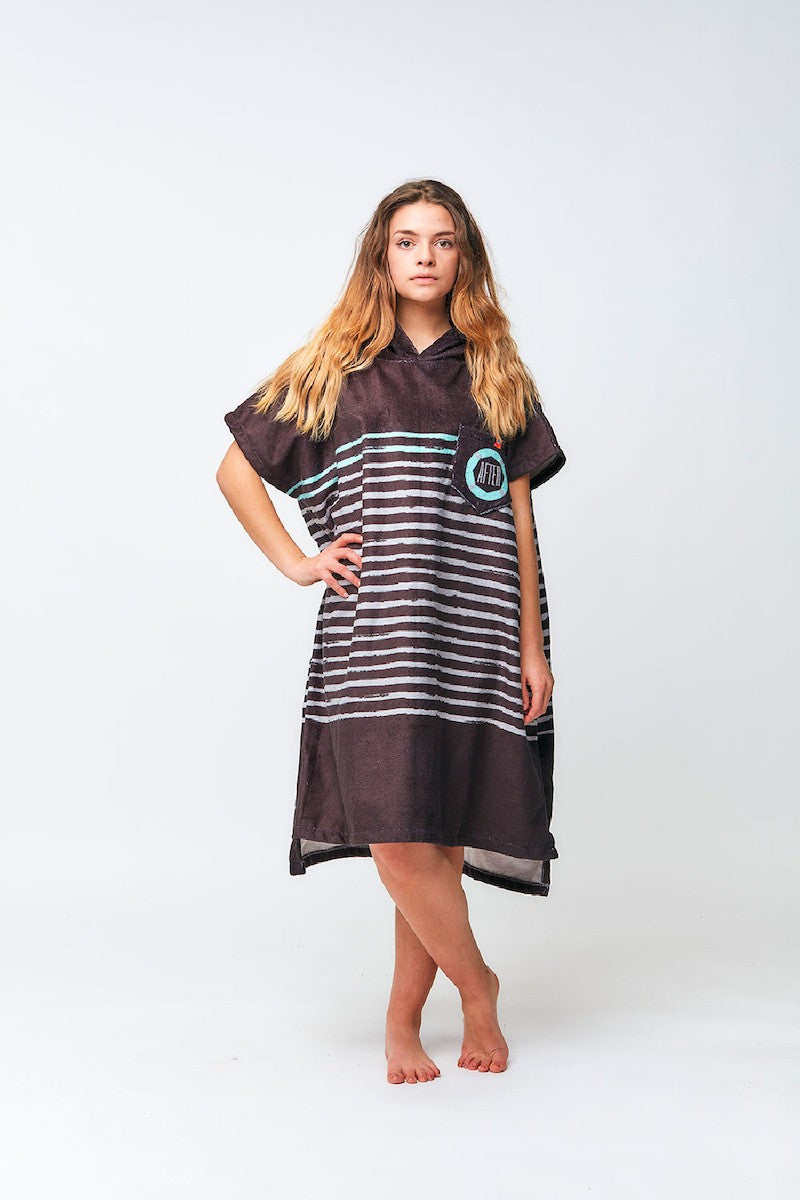 AFTER PONCHO SAILOR STRIPES black