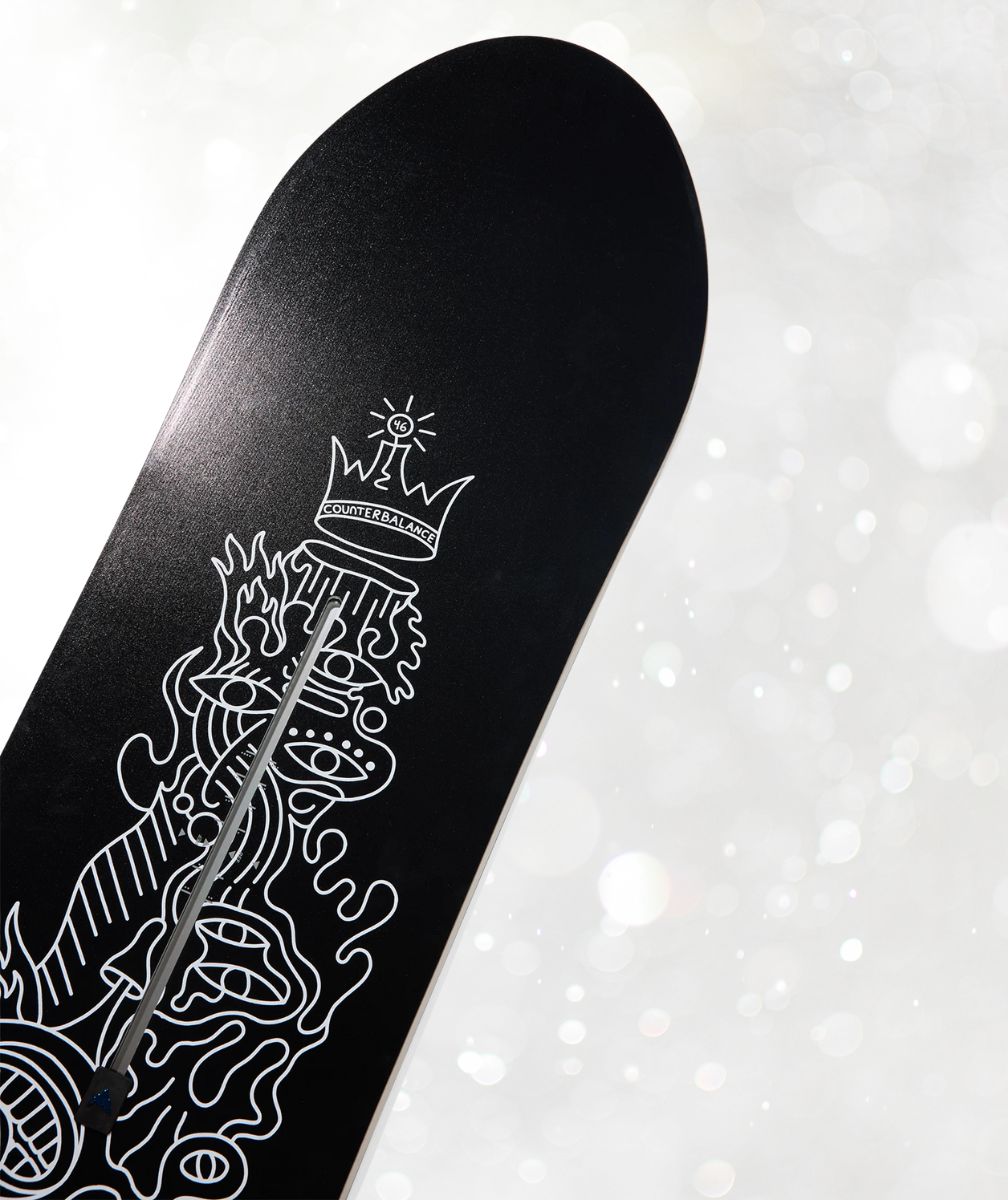 snowboard Burton Counterbalance Hallucinate vue topsheet noir gravure