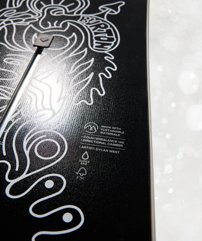 détail graphisme topsheet Burton Counterbalance Hallucinate sérigraphie