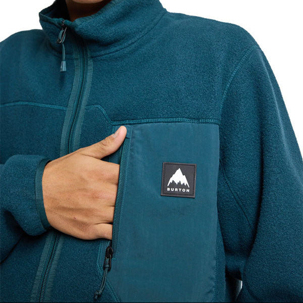 polaire burton cinder mixte bleu canard détail poche poitrine