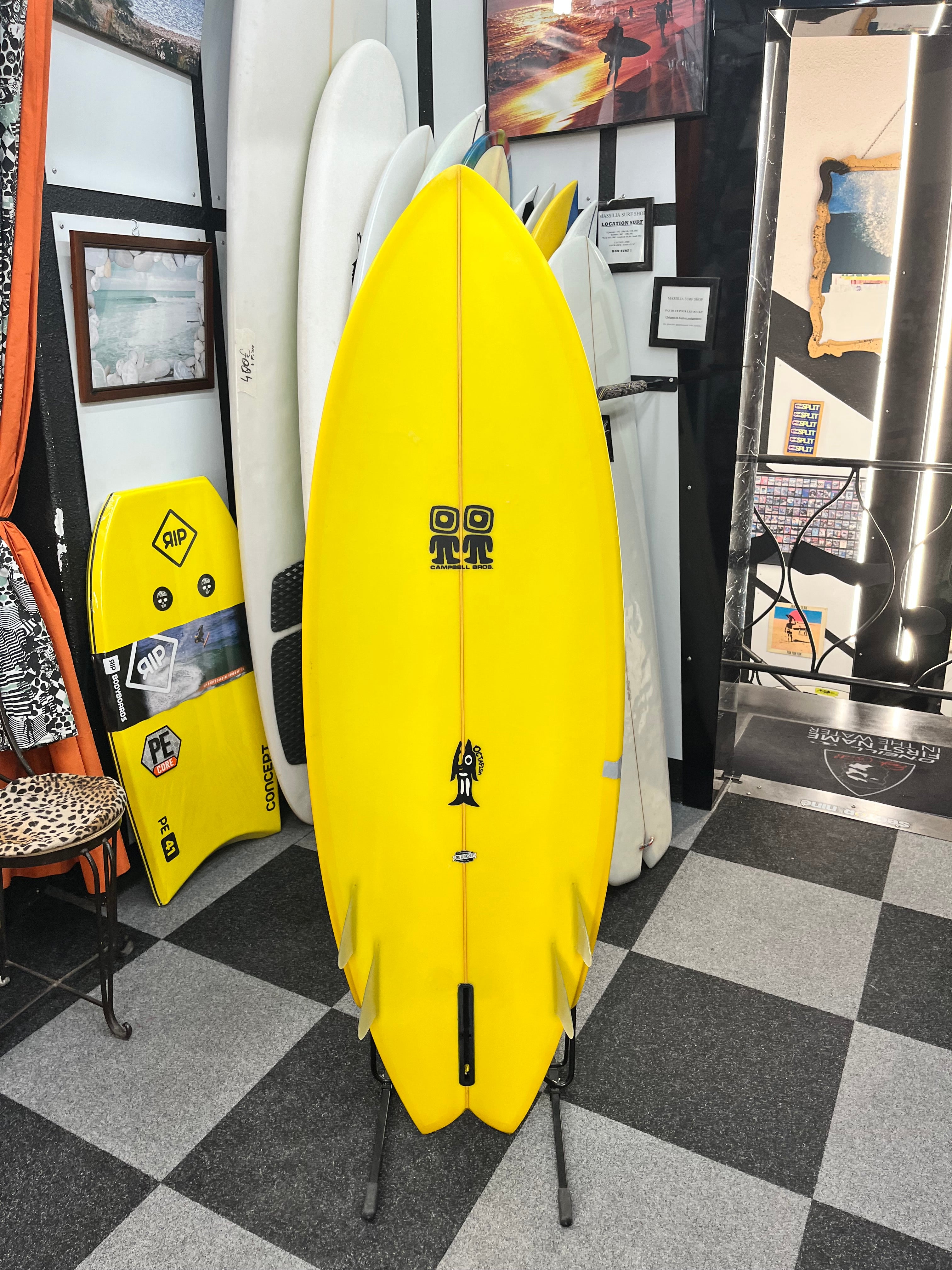 CAMPBELL BROTHERS OCTAFISH SURF 5'6“ Résine teintée jaune