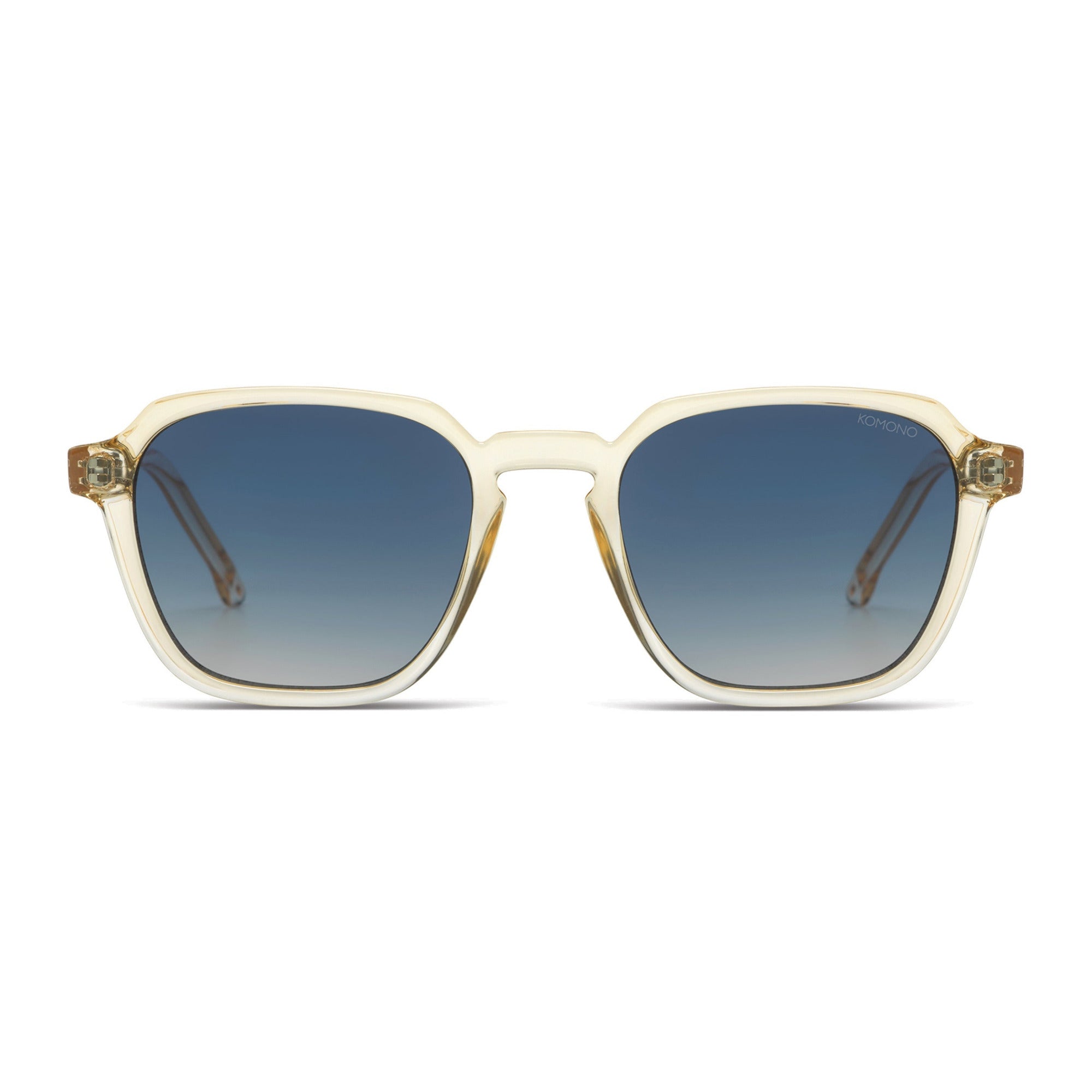 vue de face monture translucide et verres bleus