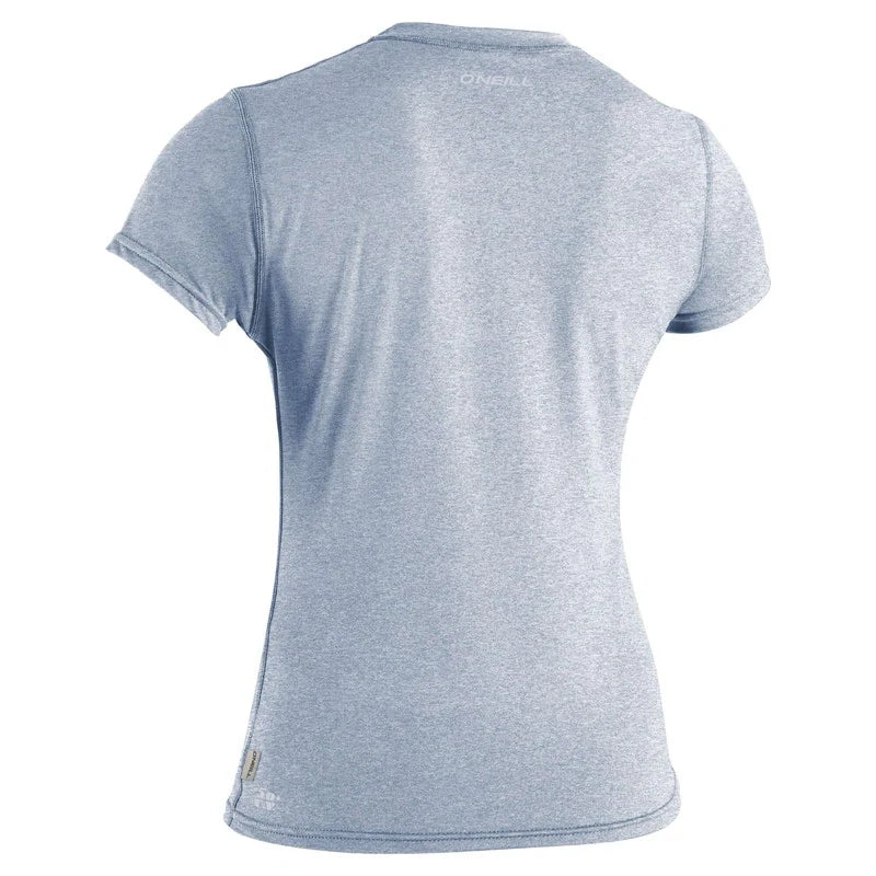 lycra de surf bleu pour femme o'neill manches courtes vue de dos