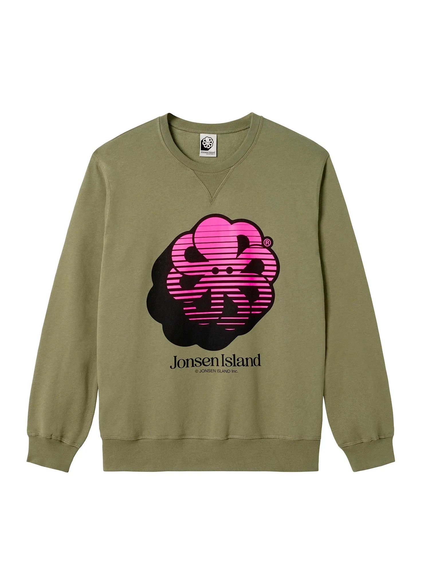 JONSEN ISLAND SWEATSHIRT CLASSIC GUSTAVO BIG 3D LINES Kaki
