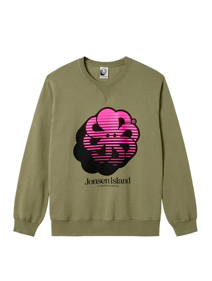 JONSEN ISLAND SWEATSHIRT CLASSIC GUSTAVO BIG 3D LINES Kaki