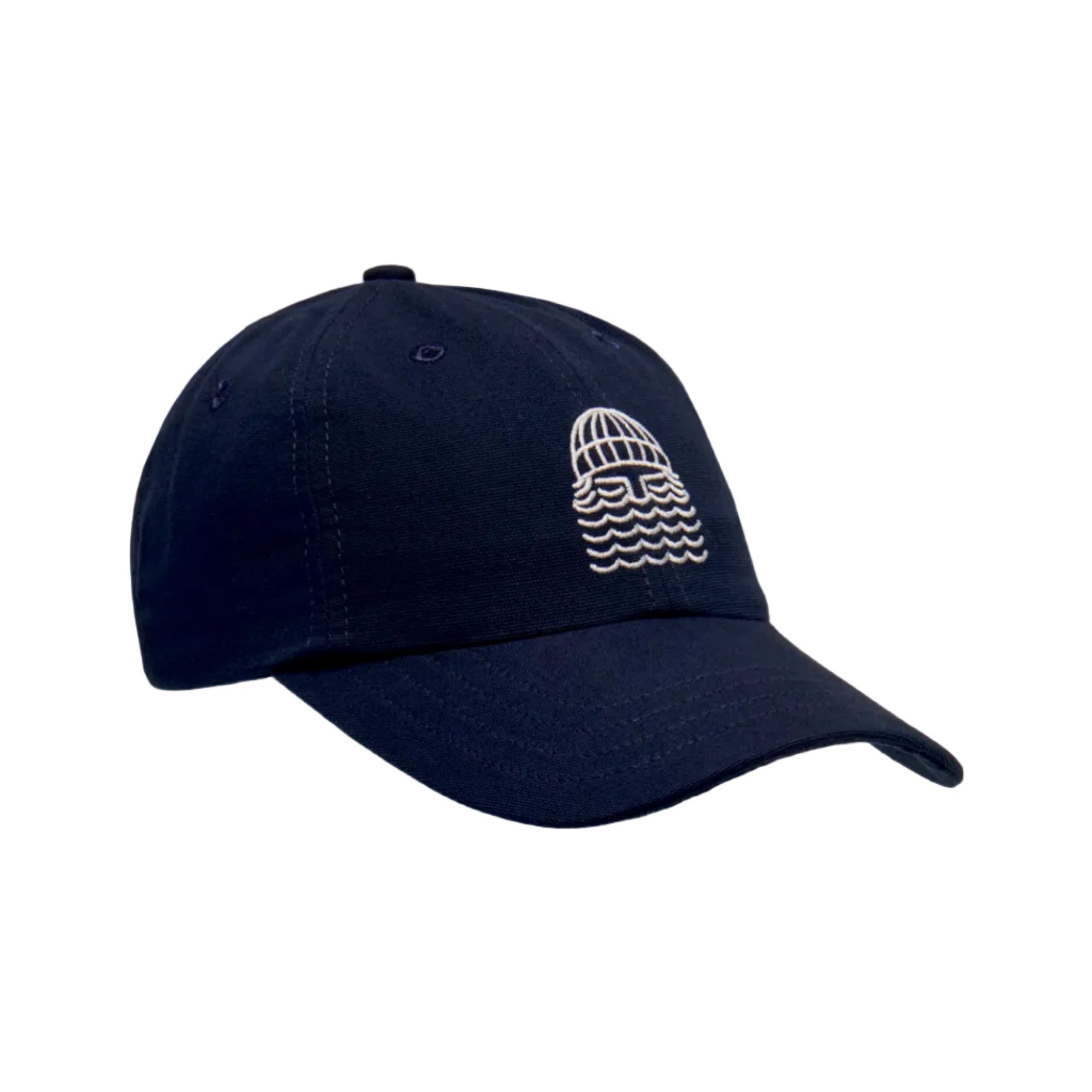 casquette Bask in the Sun To the Sea midnight en coton biologique avec logo blanc brodé