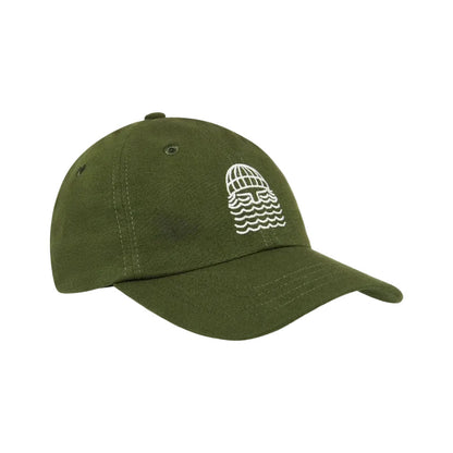 casquette Bask in the Sun To the Sea olive en coton biologique avec logo brodé