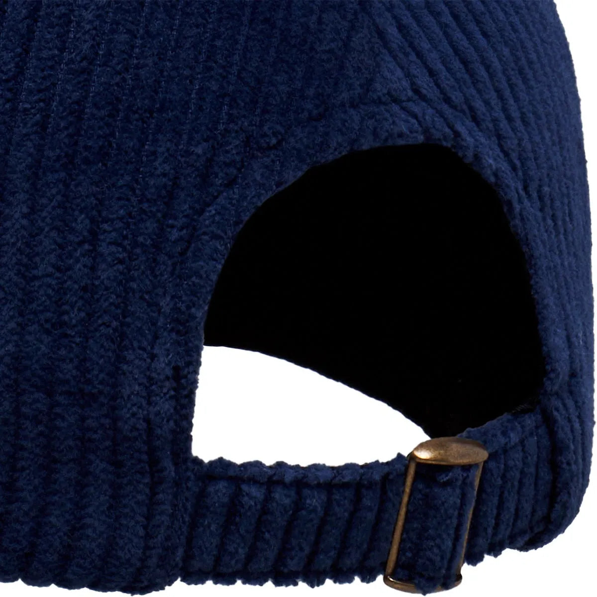 Casquette surfwear Bask in the Sun Warmth coloris Indigo, détail de la fermeture réglable à boucle métallique