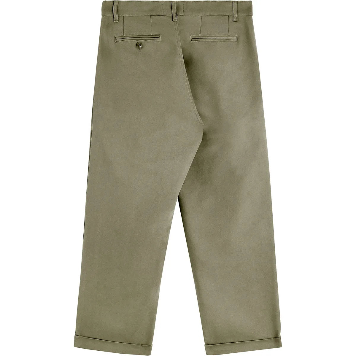 Pantalon large homme Bask in the Sun Izaro vert clair, vue arrière avec poches passepoilées