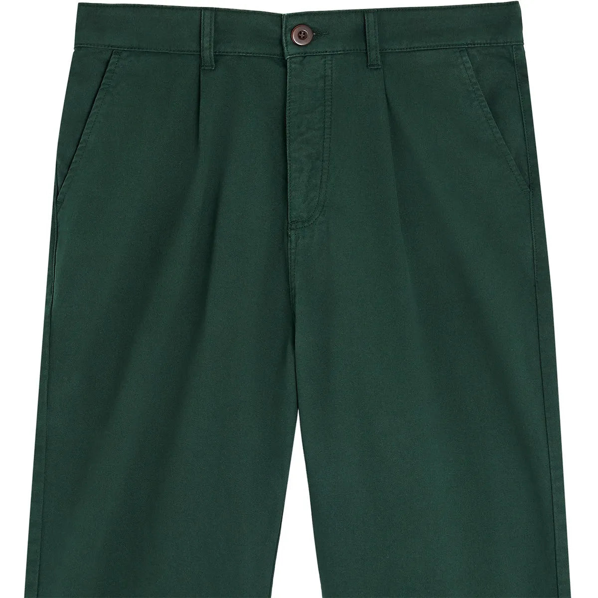 Pantalon surfwear Bask in the Sun Maguro coloris Forest, détail de la taille et des pinces avant