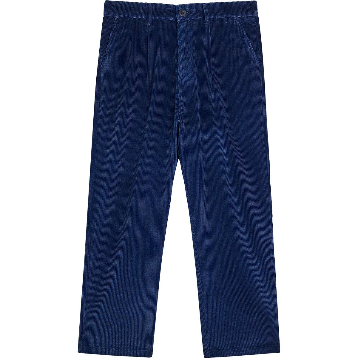 Pantalon homme Bask in the Sun Maguro Indigo en velours côtelé bleu profond, coupe large avec jambes droites