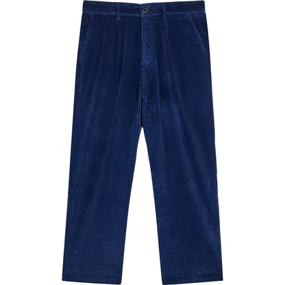 Pantalon homme Bask in the Sun Maguro Indigo en velours côtelé bleu profond, coupe large avec jambes droites