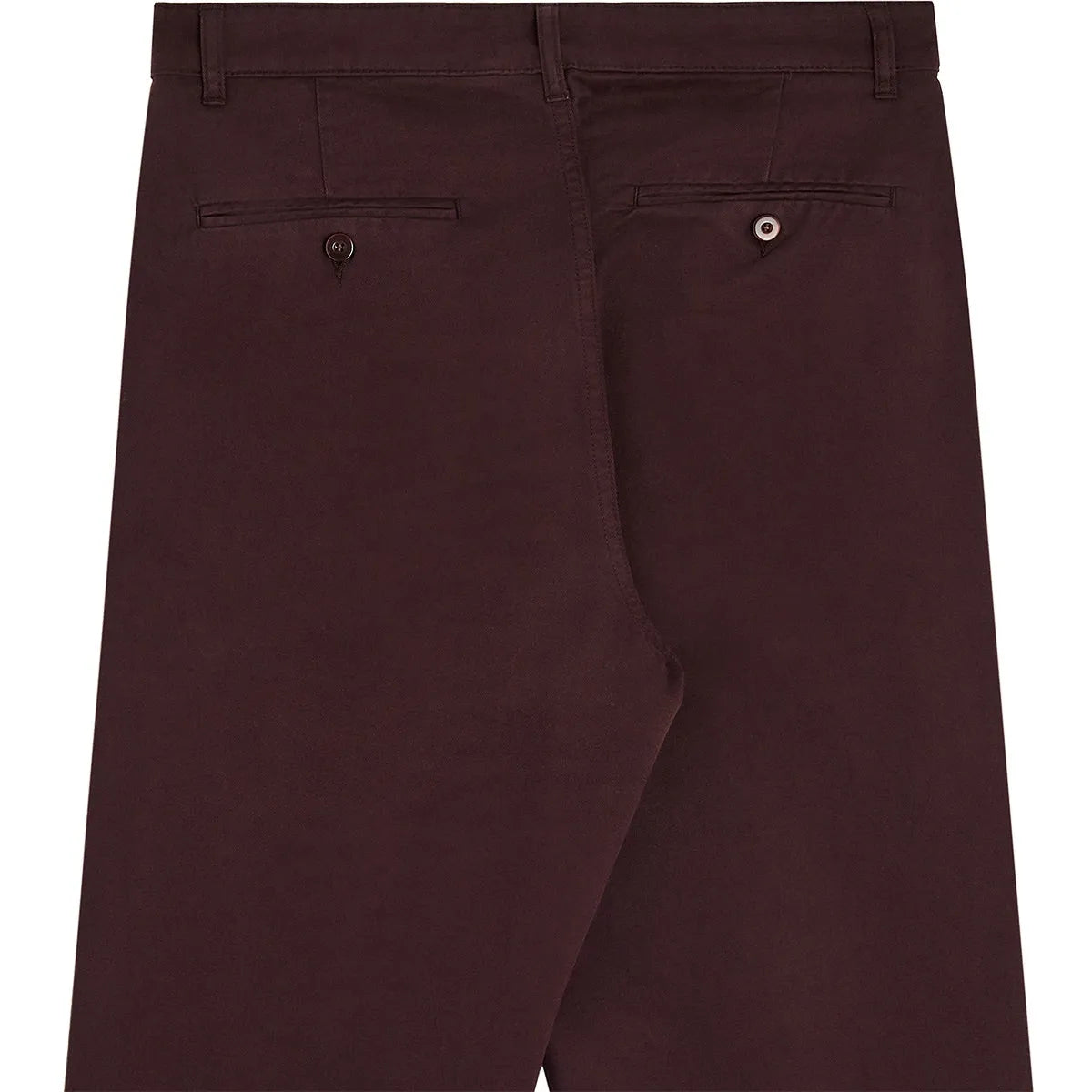 Détail des poches arrière boutonnées du pantalon homme Bask in the Sun Maguro Wine
