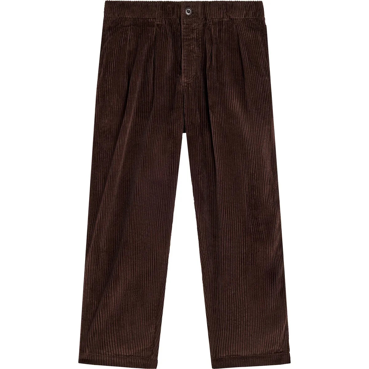 Pantalon homme Bask in the Sun Pablo Chocolate en velours côtelé marron, coupe large et jambes droites
