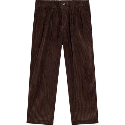 Pantalon homme Bask in the Sun Pablo Chocolate en velours côtelé marron, coupe large et jambes droites