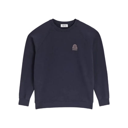 sweat pour homme bleu marine avec barbu blanc brode sur le coeur bask in the sun