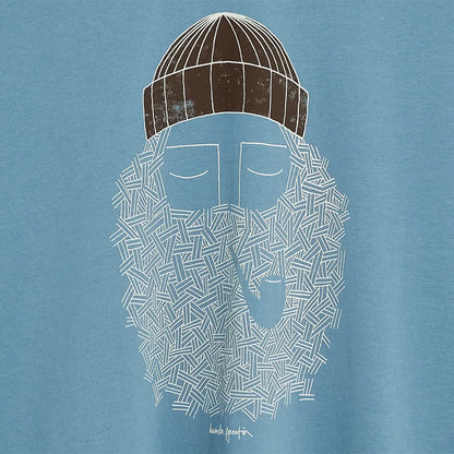 Détail de l’illustration Smoking Pipe par Daniela Garreton sur le t-shirt homme Bask in the Sun bleu Ice