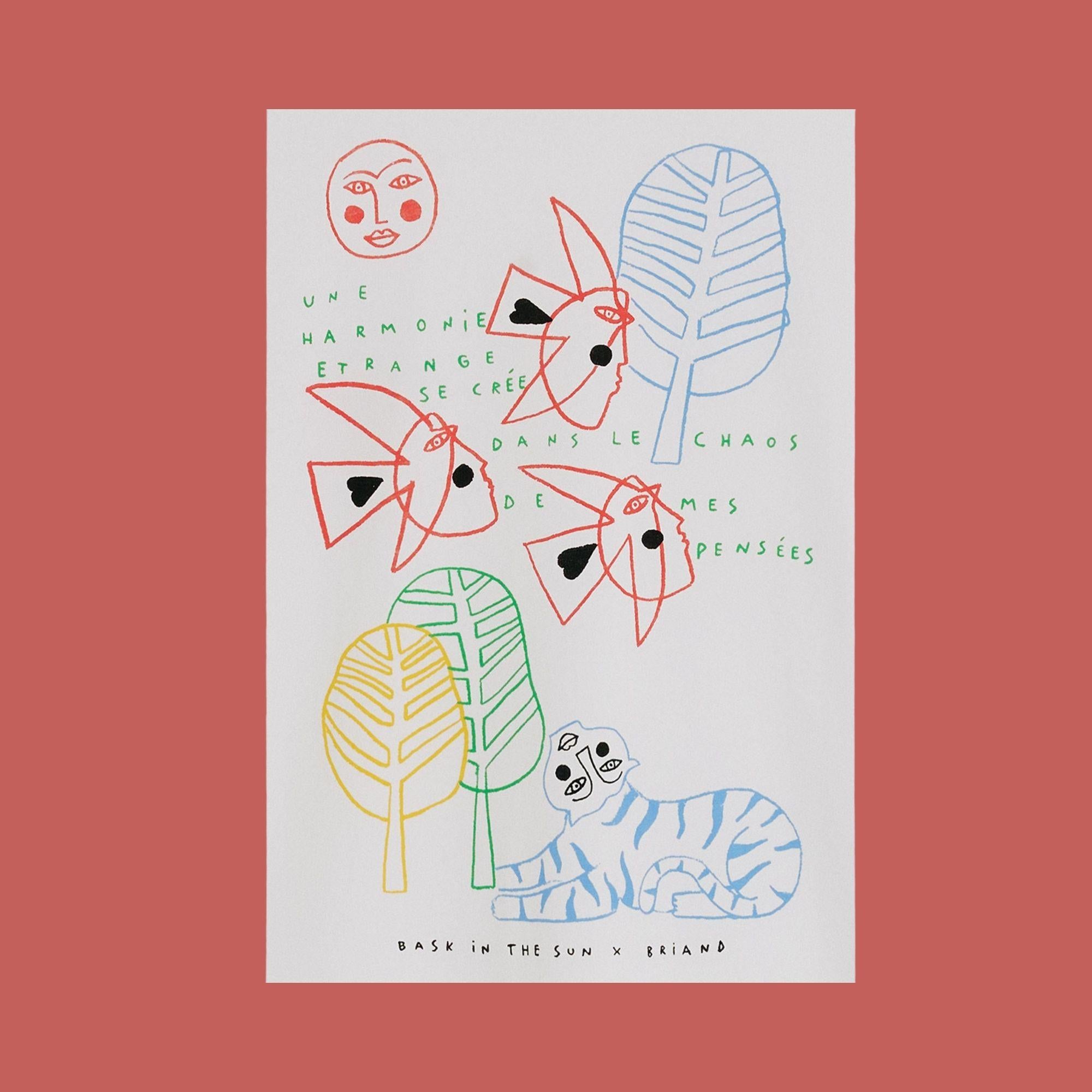 zoom motif rouge bleu vert et jaune