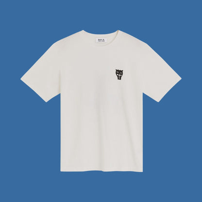 vue de face logo coeur noir d une tete d animal sauvage