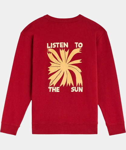 vue complète dos du sweat Bask in the Sun cognac avec grand motif imprimé