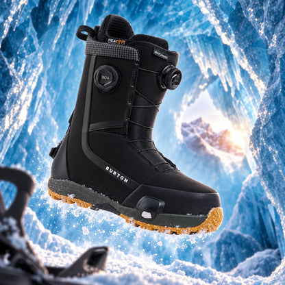 boots snowboard homme Burton Highshot plus Step On noires présentées en lévitation sur la neige