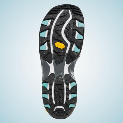 Semelle X Pro Firm Vibram vue de dessous, avec crampons multidirectionnels et zones EcoStep Plus contrastées